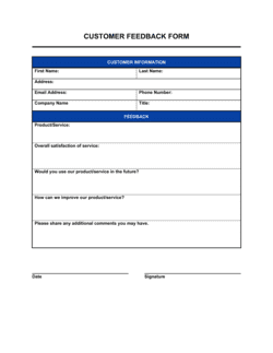 Business-in-a-Box's Customer Feedback Form Template