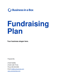 Fundraising Plan