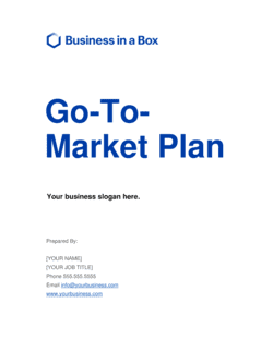 Business-in-a-Box's Go To Market Plan Template