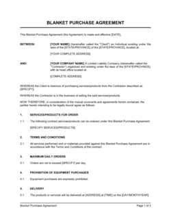 Business-in-a-Box's Blanket Purchase Agreement Template