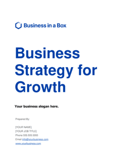 Business-in-a-Box's Business Strategy For Growth Template