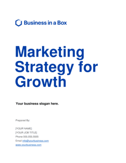 Business-in-a-Box's Marketing Strategy For Growth Template