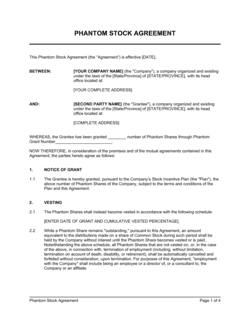 Business-in-a-Box's Phantom Stock Agreement Template