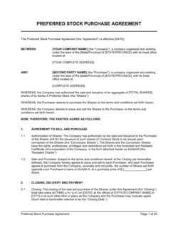 Business-in-a-Box's Preferred Stock Purchase Agreement Template