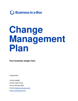 Business-in-a-Box's Change Management Plan Template