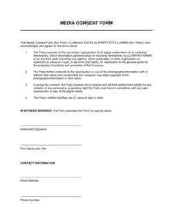 Business-in-a-Box's Media Consent Form Template