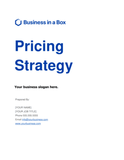 Business-in-a-Box's Pricing Strategy Template
