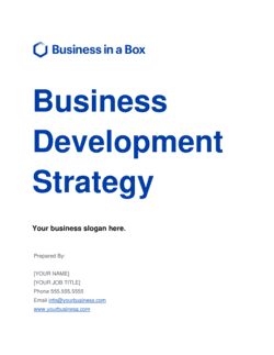 Business-in-a-Box's Business Development Strategy Template