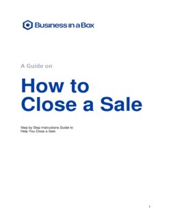 Business-in-a-Box's How To Close A Sale Template