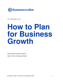 Business-in-a-Box's How To Plan For Business Growth Template