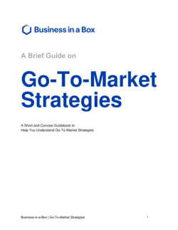 Business-in-a-Box's Go To Market Strategies Template