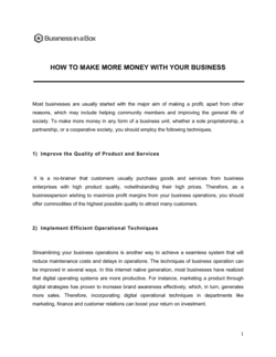 Business-in-a-Box's How To Make More Money With Your Business Template