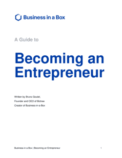 Business-in-a-Box's Becoming An Entrepreneur Template