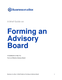 Business-in-a-Box's Guide To Forming An Advisory Board Template