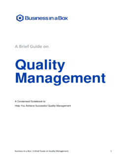 Quality Management Guide