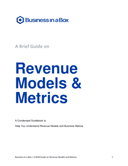 Business-in-a-Box's Revenue Models and Metrics Guide Template