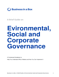 Business-in-a-Box's Environmental Social and Corporate Governance Template