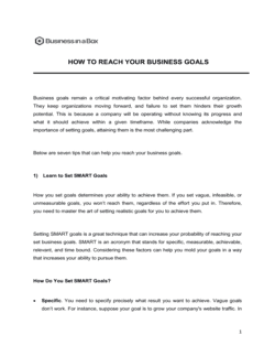 Business-in-a-Box's How To Reach Your Business Goals Template