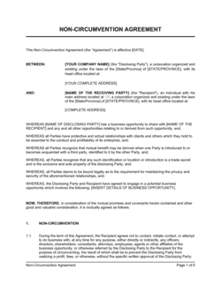 Business-in-a-Box's Non Circumvent Agreement Template