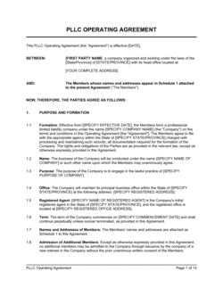 Business-in-a-Box's PLLC Operating Agreement Template