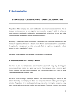 Business-in-a-Box's Strategies For Improving Team Collaboration Template