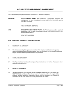 Business-in-a-Box's Collective Bargaining Agreement Template