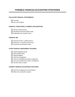 Business-in-a-Box's Possible Financial & Accounting Strategies Template