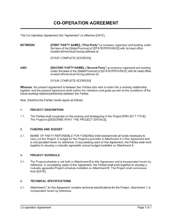 Business-in-a-Box's Cooperation Agreement Template