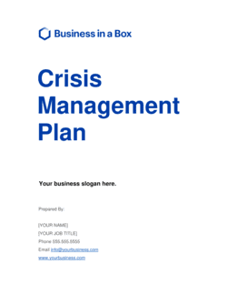 Business-in-a-Box's Crisis Management Plan Template