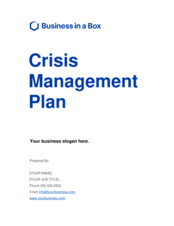 Crisis Management Plan