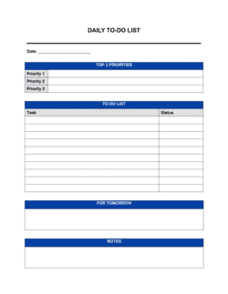 Business-in-a-Box's Daily To-do List Template