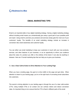Business-in-a-Box's Email Marketing Tips Template