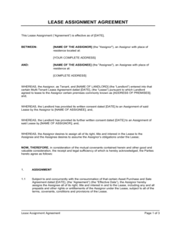 Business-in-a-Box's Lease Assignment Agreement Template
