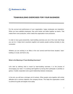 Business-in-a-Box's Team Building Exercises Template