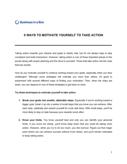 Business-in-a-Box's 6 Ways To Motivate Yourself To Take Action Template