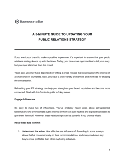 Business-in-a-Box's A 5-Minute Guide For Updating Your Public Relations Strategy Template