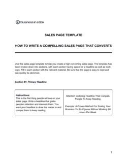 How To Write A Compelling Sales Page That Converts Template