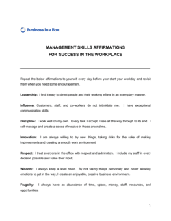 Business-in-a-Box's Management Skills Affirmations Template
