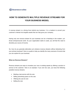 Business-in-a-Box's How To Generate Multiple Revenue Streams For Your Business Model Template