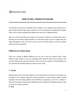 Business-in-a-Box's How To Sell Products Online Template