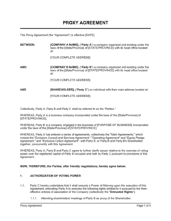 Business-in-a-Box's Proxy Agreement Template