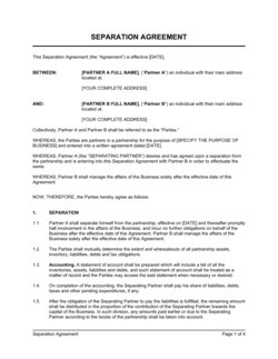 Business-in-a-Box's Separation Agreement Template