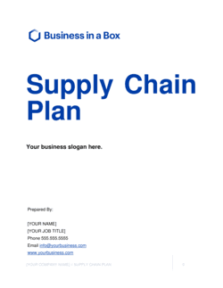 Business-in-a-Box's Supply Chain Plan Template
