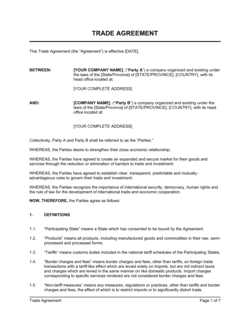 Business-in-a-Box's Trade Agreement Template