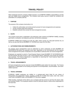 sustainable business travel policy example