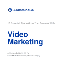 Business-in-a-Box's 10 Powerful Video Marketing Tips To Grow Your Business Template