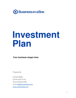 Business-in-a-Box's Investment Plan Template