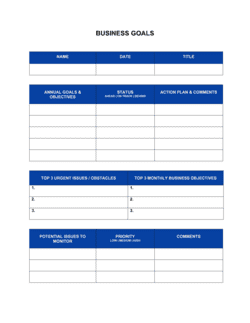 Business-in-a-Box's Business Goals Template