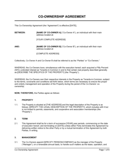 Business-in-a-Box's Co-Ownership Agreement Template