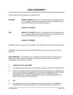 Business-in-a-Box's User Agreement Template